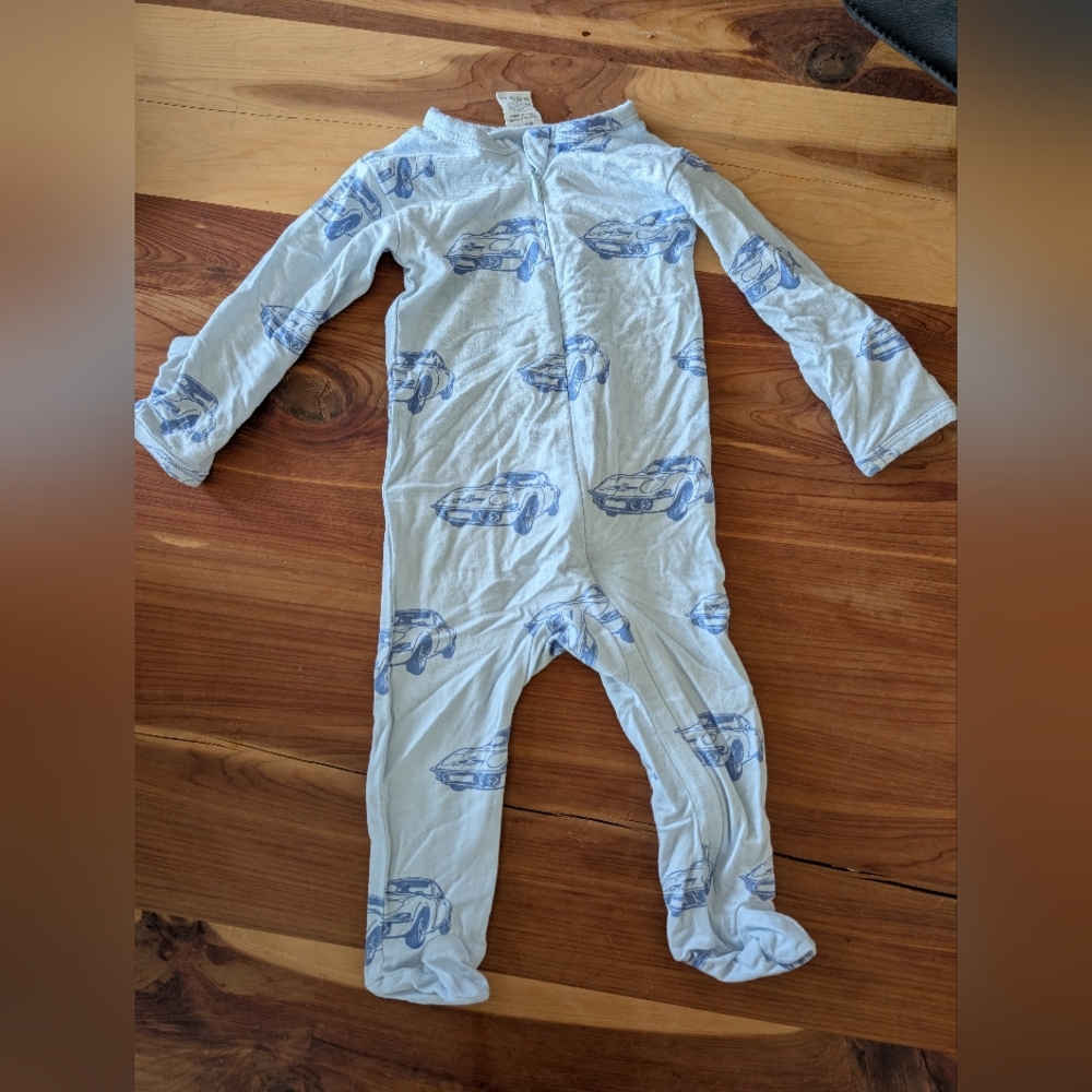 kate quinn Light Blue Car Print Kids Footie